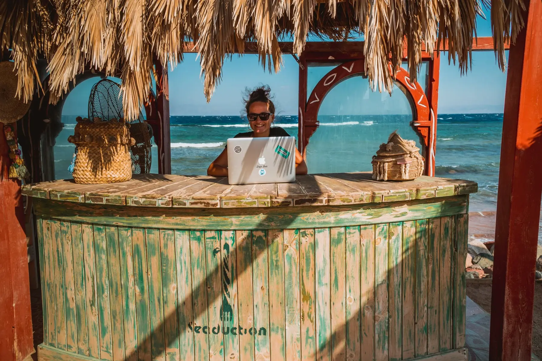 Working by the Caribbean Sea, from the original Selling Freedom library