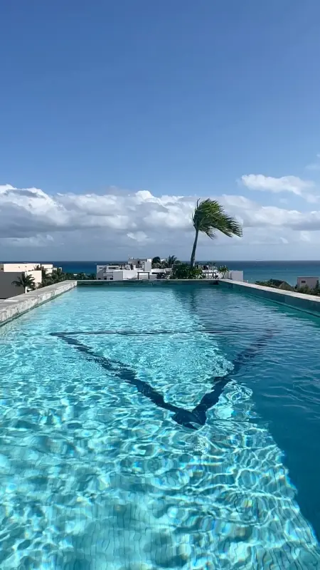Pool and ocean view at Latitud 20 in Playa del Carmen